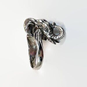 Elephant Ring, Sterling Silver, Vintage, Big, Detailed, Statement, Size 7